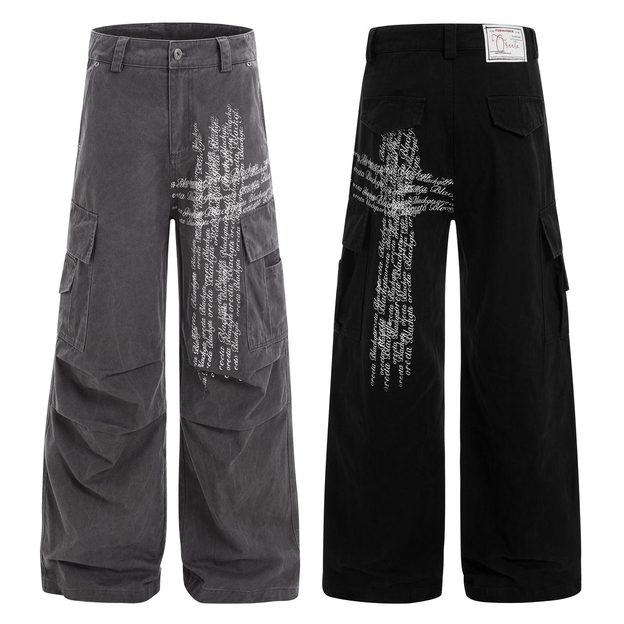 Omirad Cross Lettering Cargo Pants