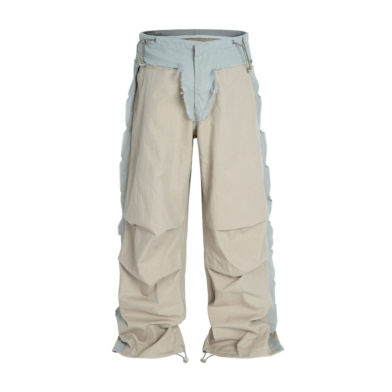 Color-blocked Pleated Panel Casual Pants