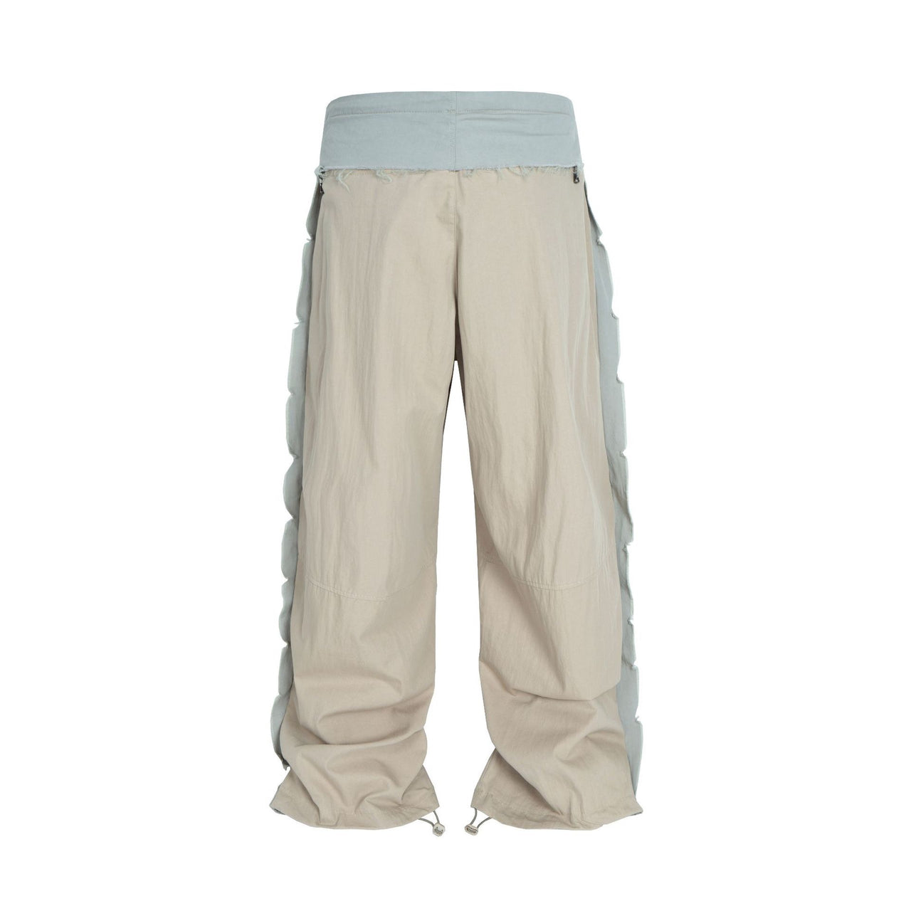 Color-blocked Pleated Panel Casual Pants