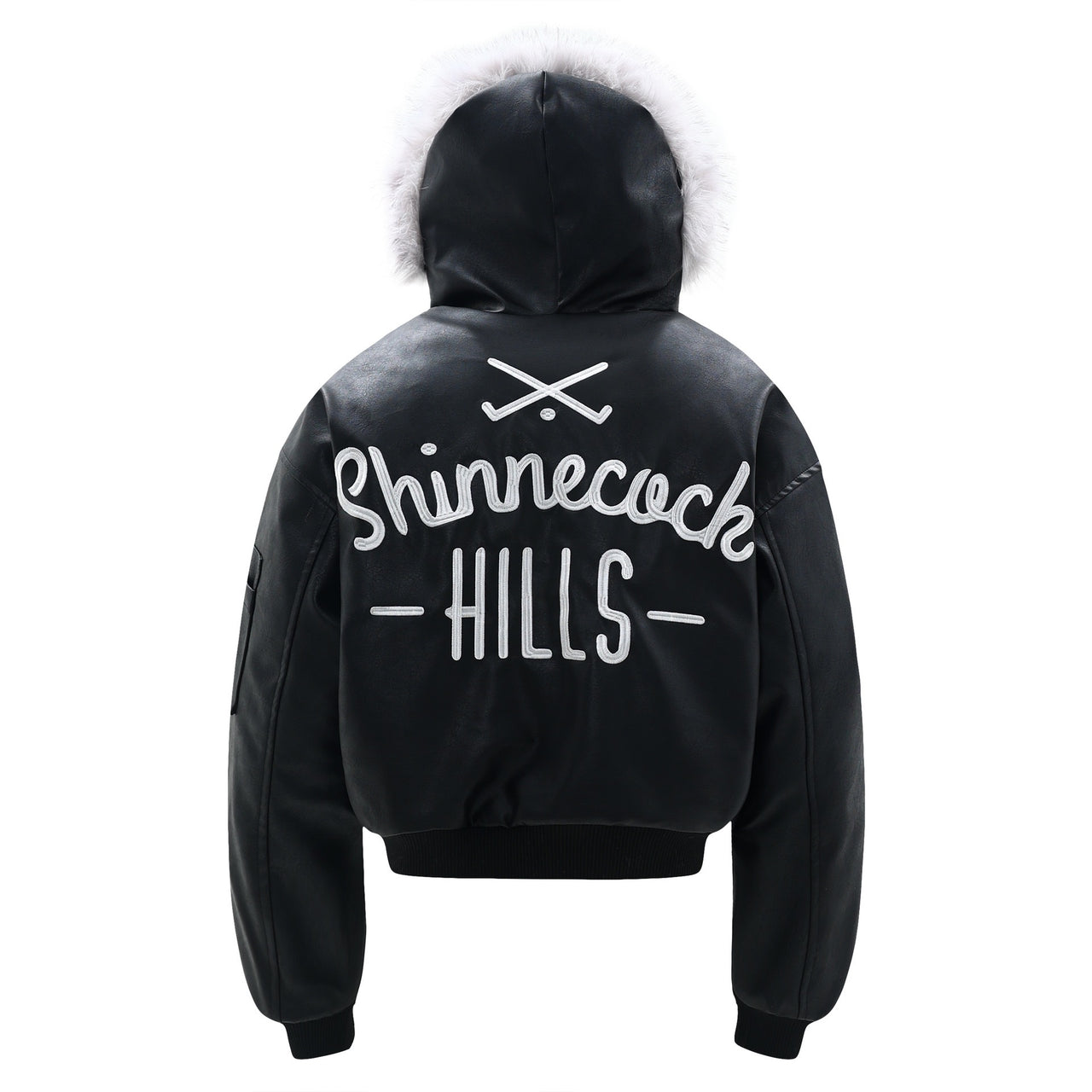 Faux-Fur-Trim PU Jacket