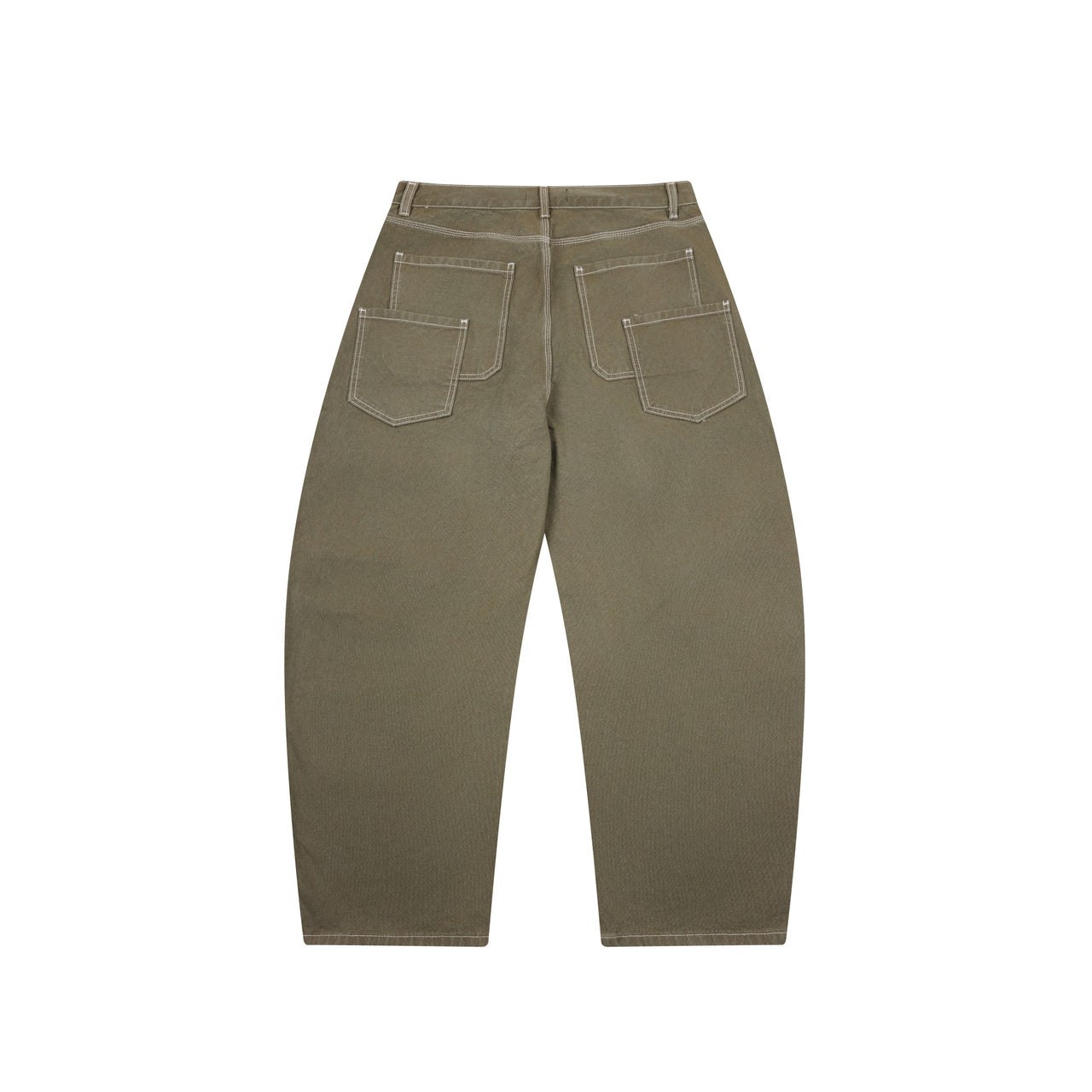 Omirad Contrast-Stitch Barrel Denim Pants