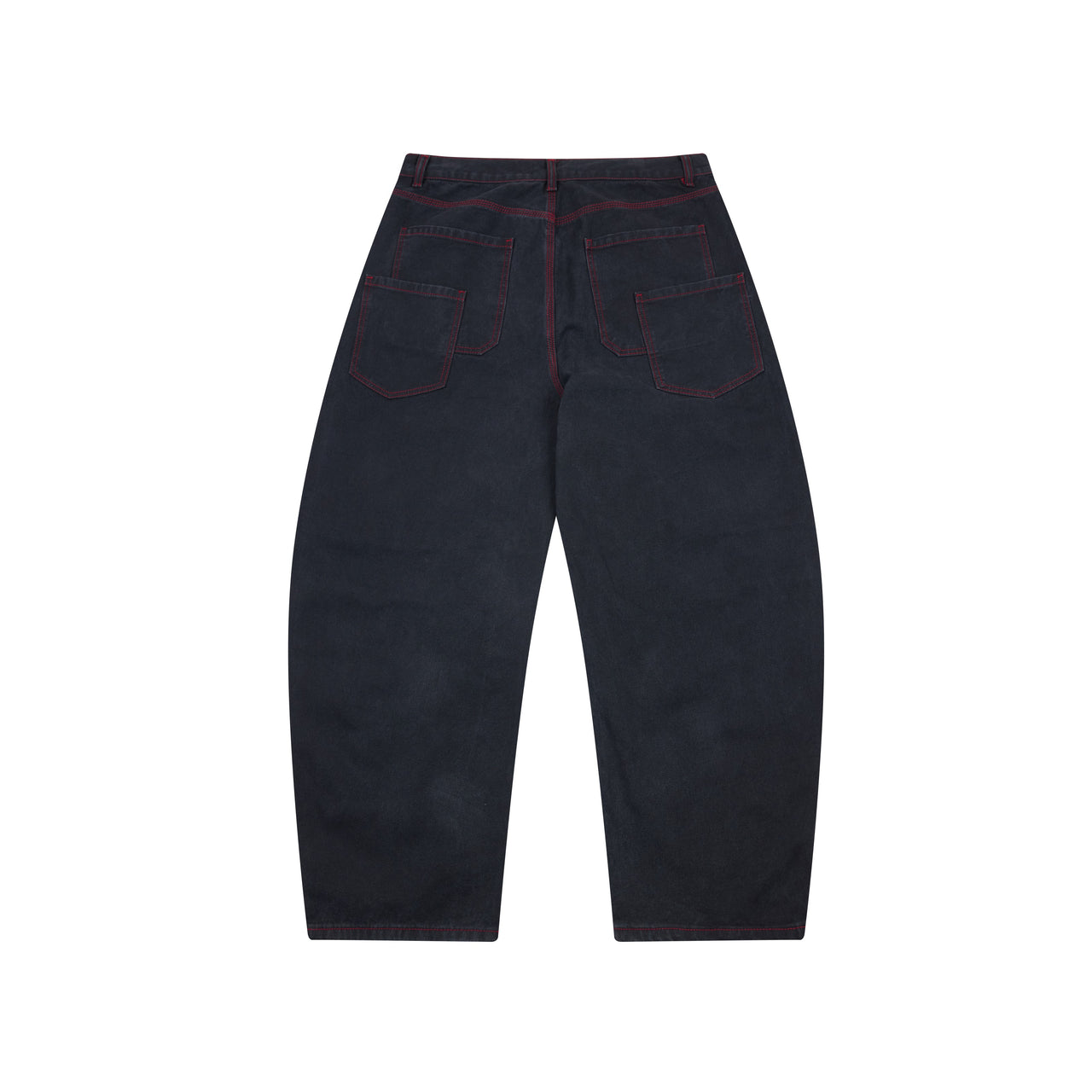 Omirad Contrast-Stitch Barrel Denim Pants