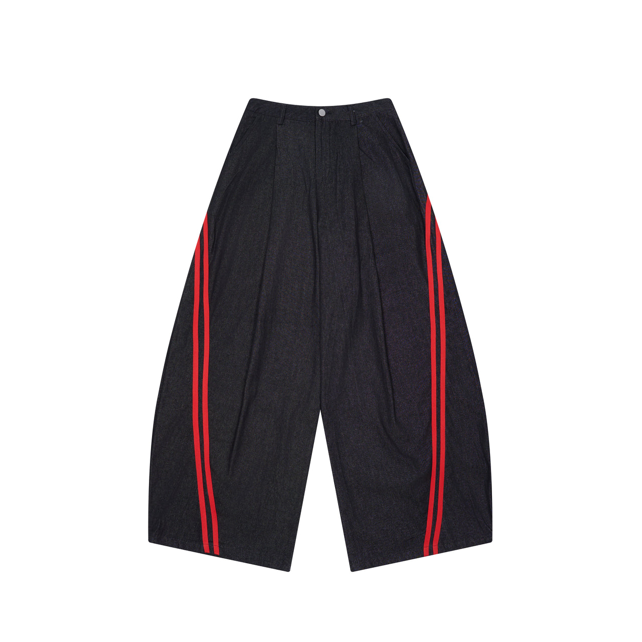 American Streetwear Spliced Baggy Curved Blade Jeans