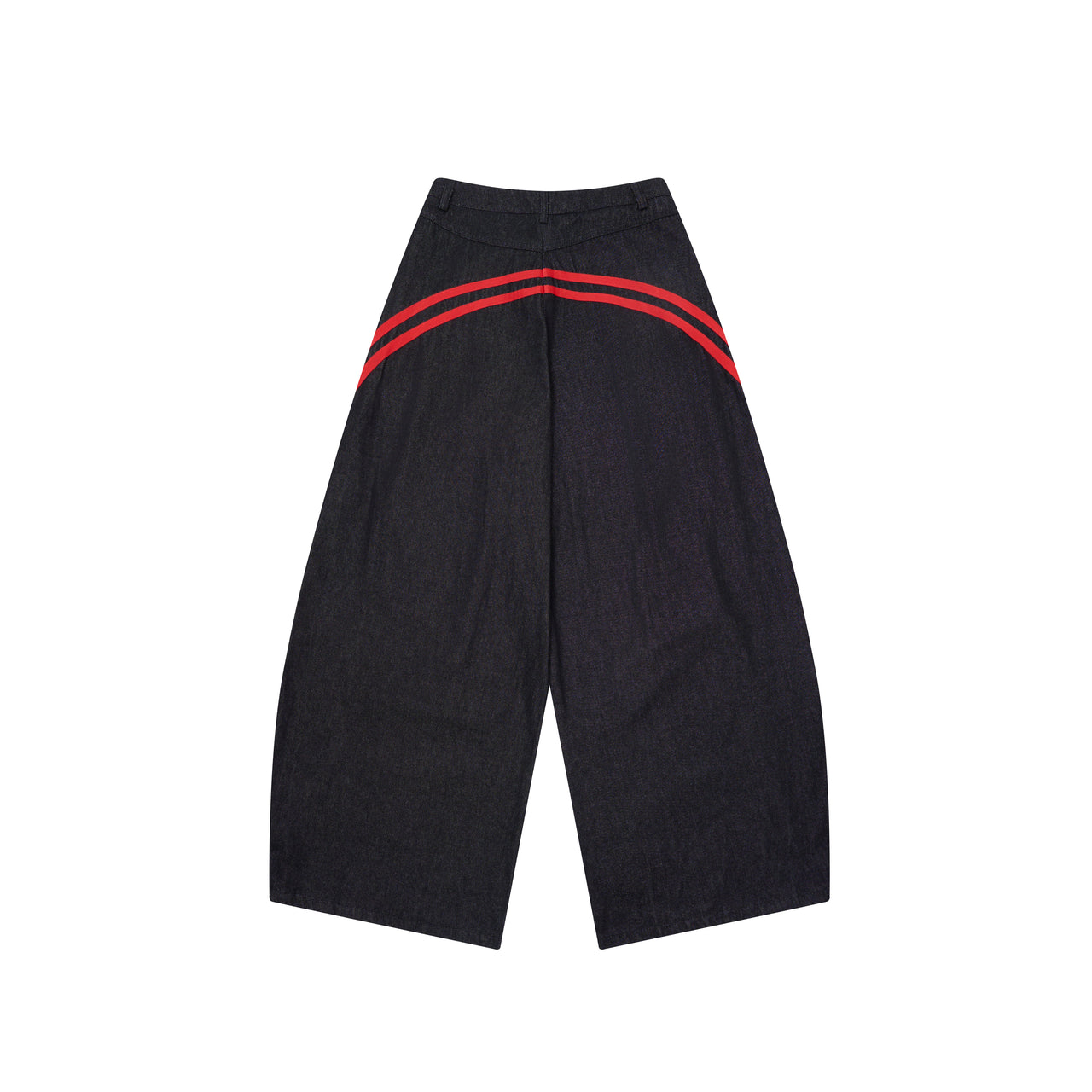 American Streetwear Spliced Baggy Curved Blade Jeans