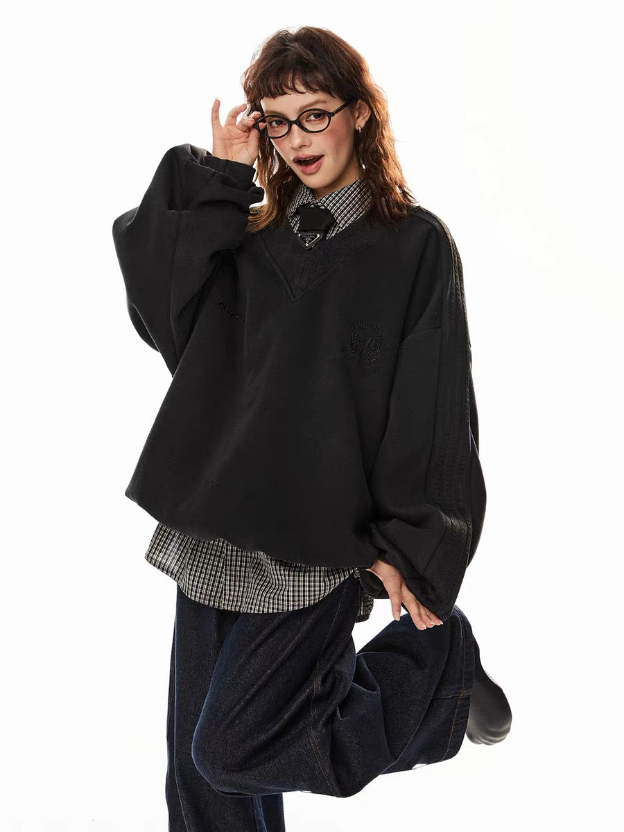 Streetwear Embroidered Oversized Sweatshirt