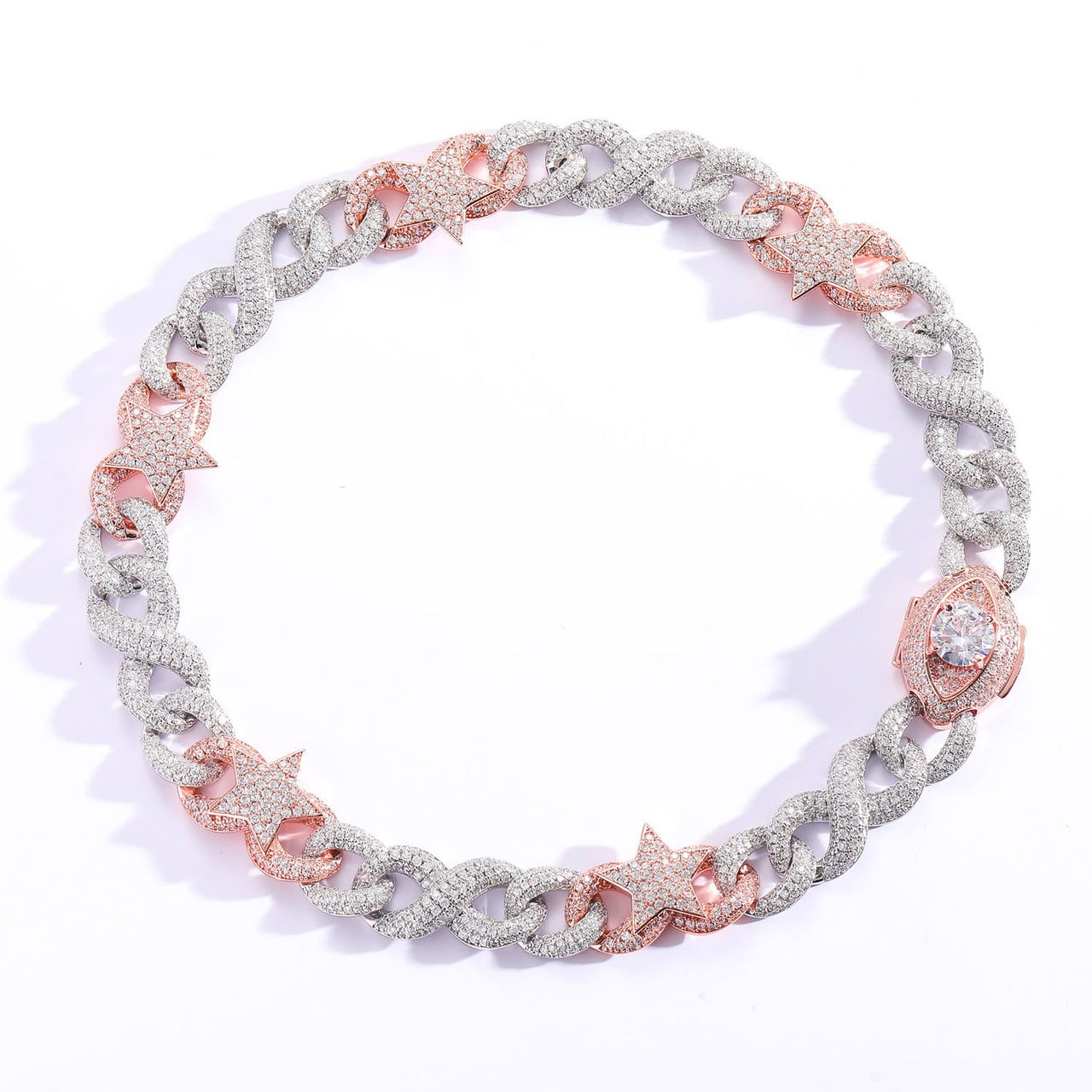 European and American Two-Tone Hip-Hop Necklace