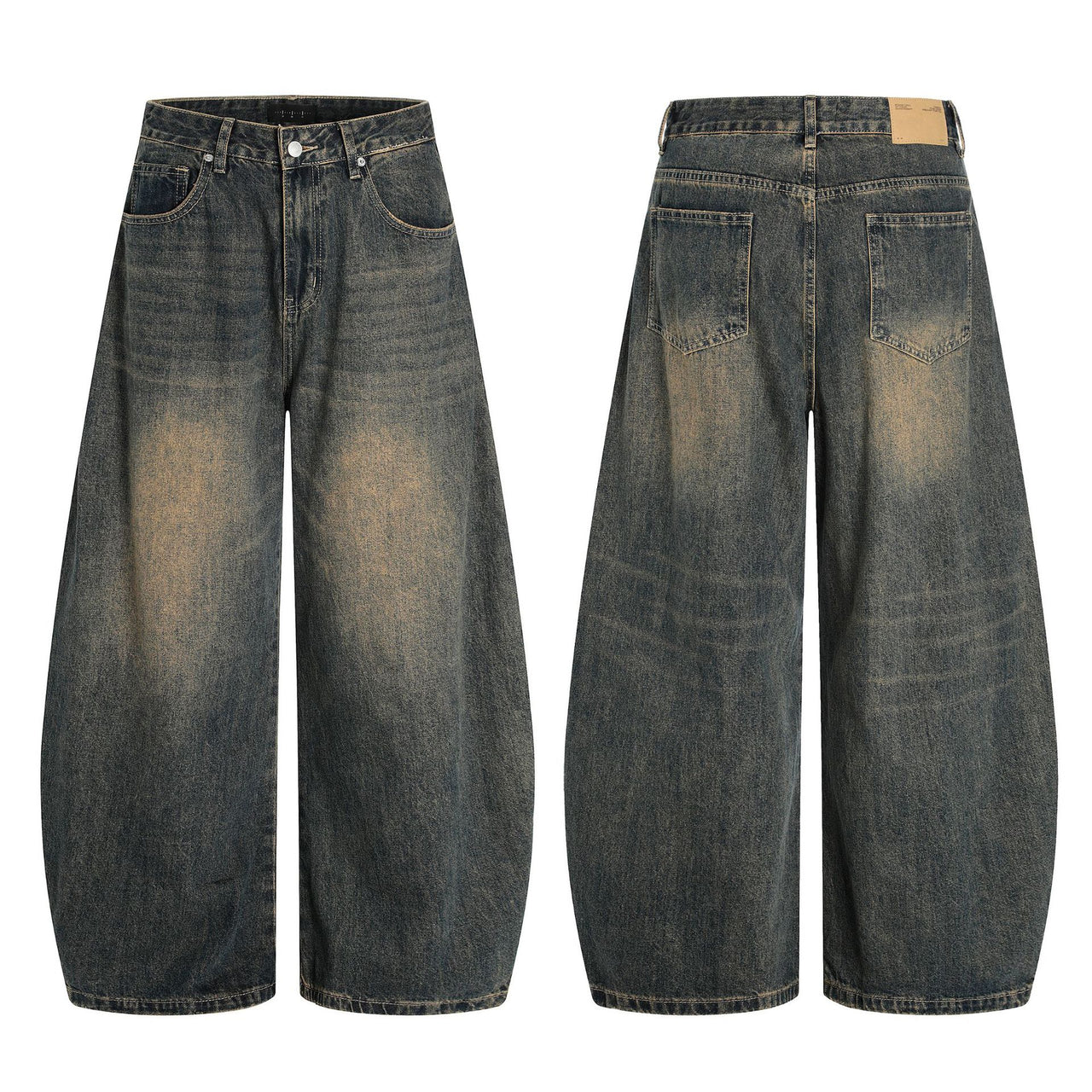 Omirad Vintage Wash Balloon Wide Leg Jeans