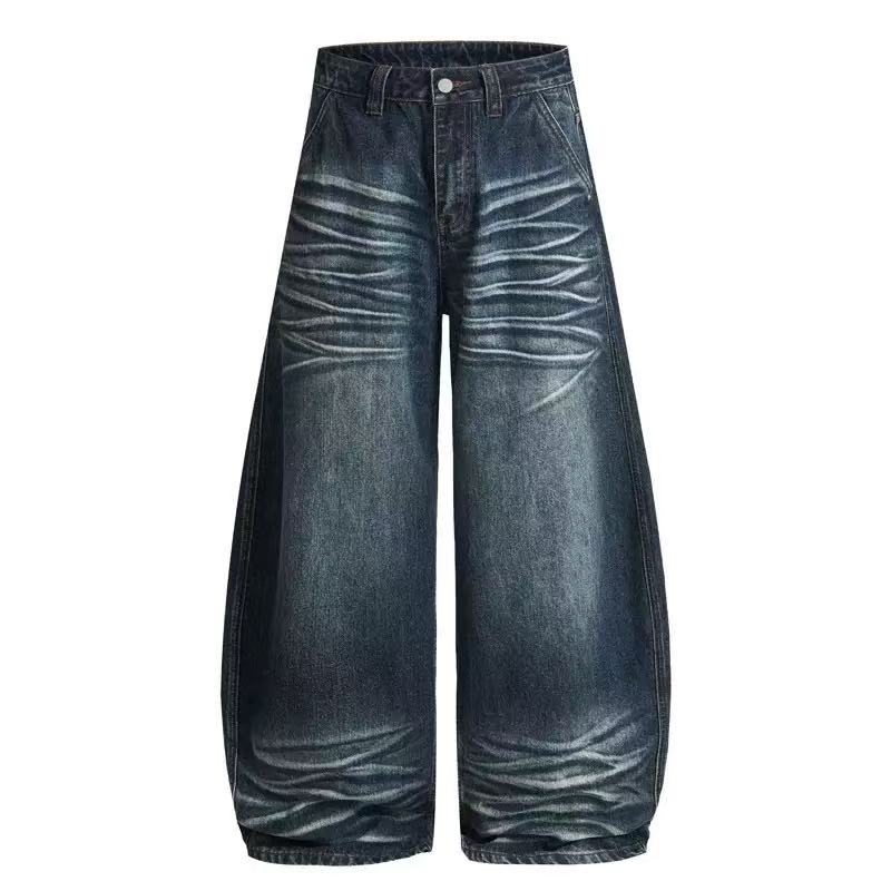 Omirad Stacked-Whisker Wide-Leg Jeans