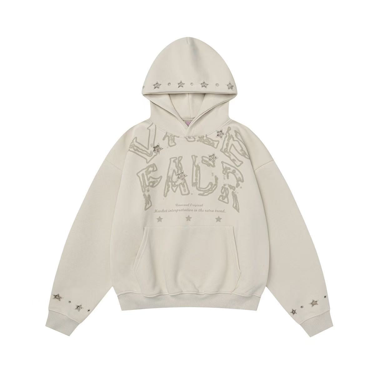 Omirad Star-Studded Graphic Pullover Hoodie