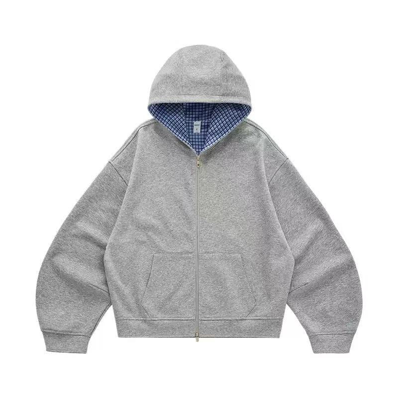 American Vintage Plaid Two-Tone Hoodie