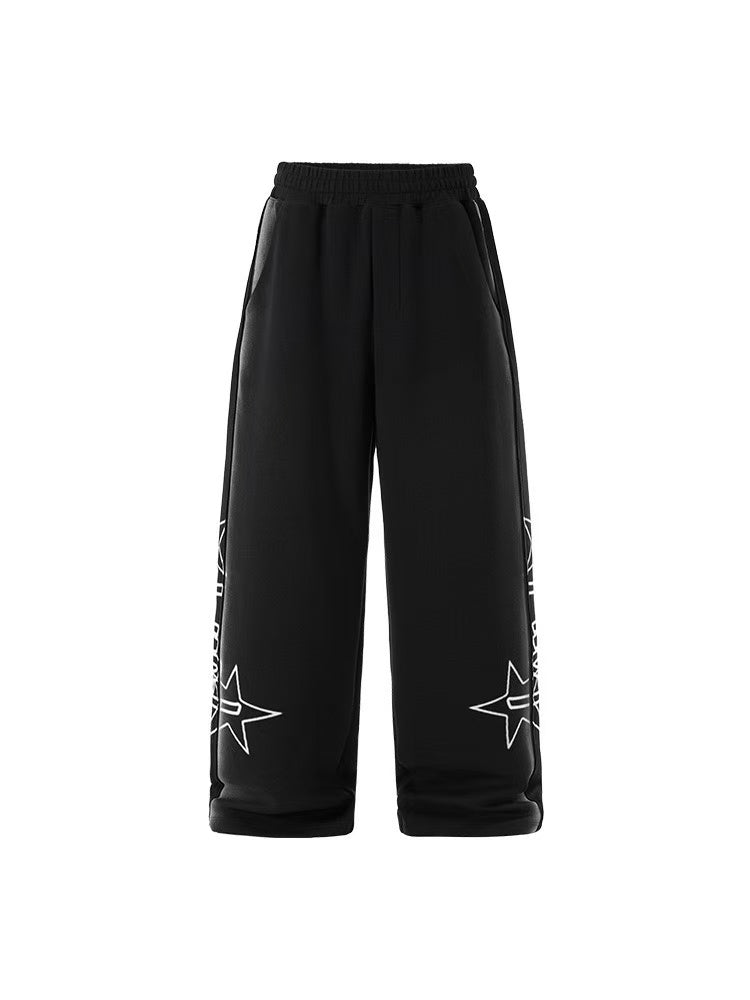 Streetwear Spray-Paint Graphic Tech Pants