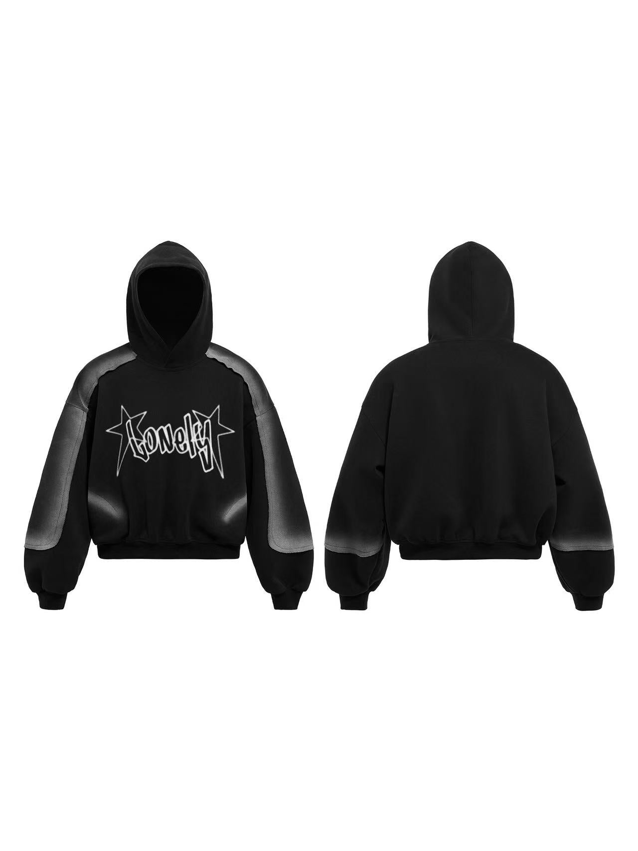 Streetwear Spray-Paint Graphic Air Layer Hoodie