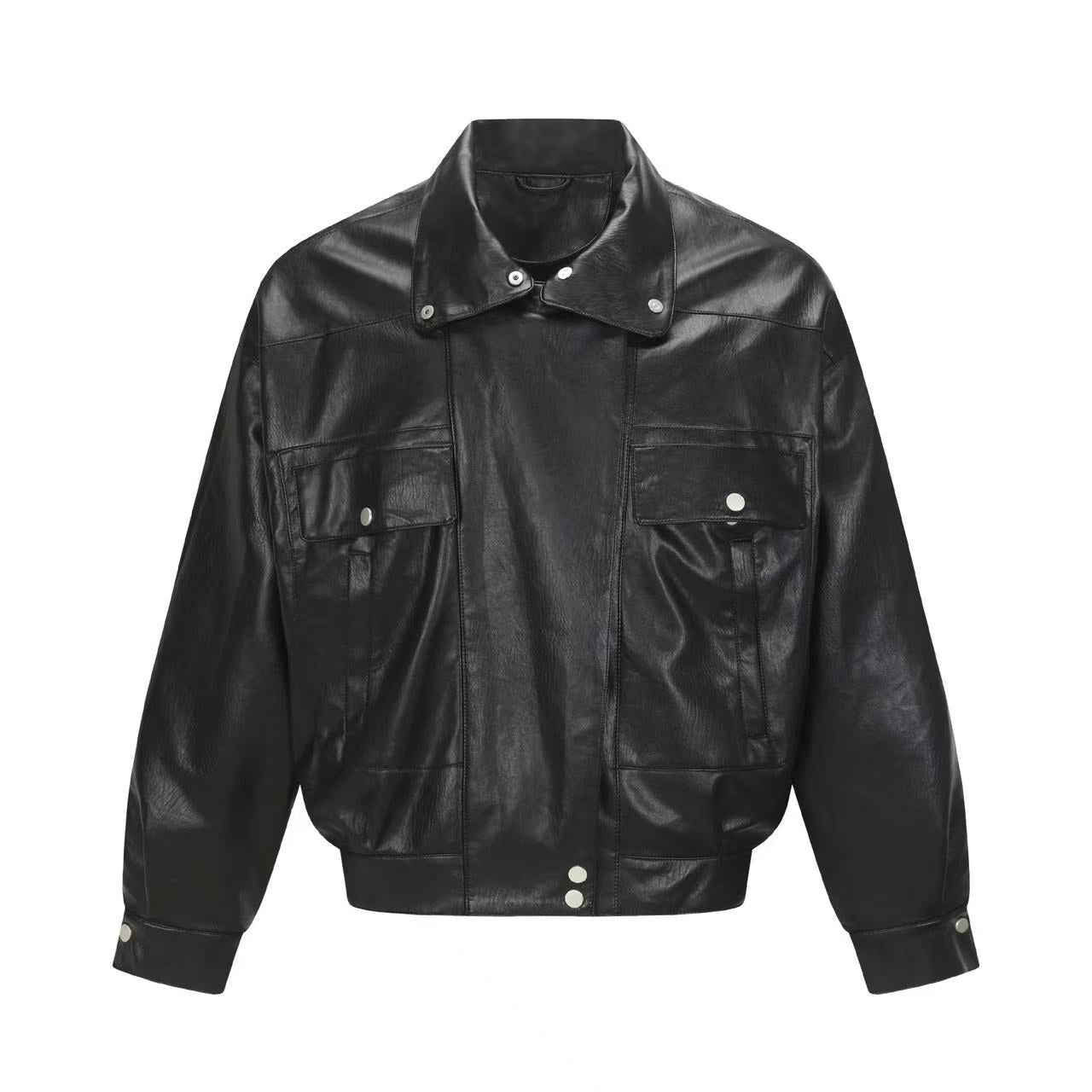 Omirad PU Structured Leather Jacket
