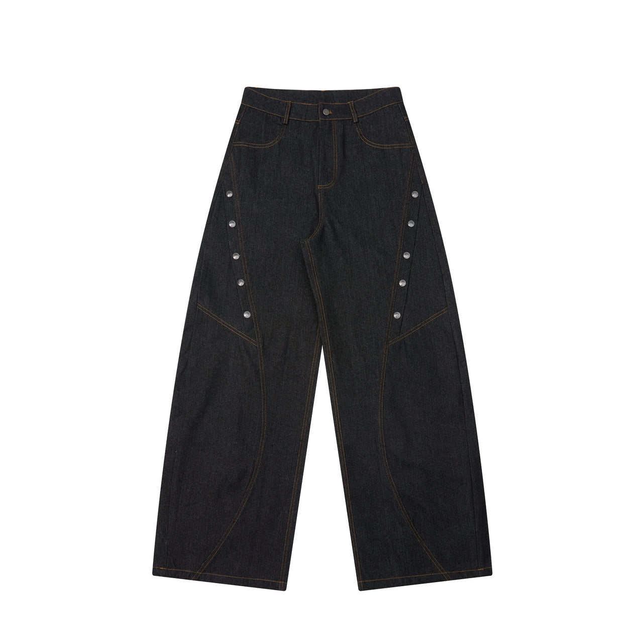 Omirad Rivet Panel Wide-Leg Denim Jeans