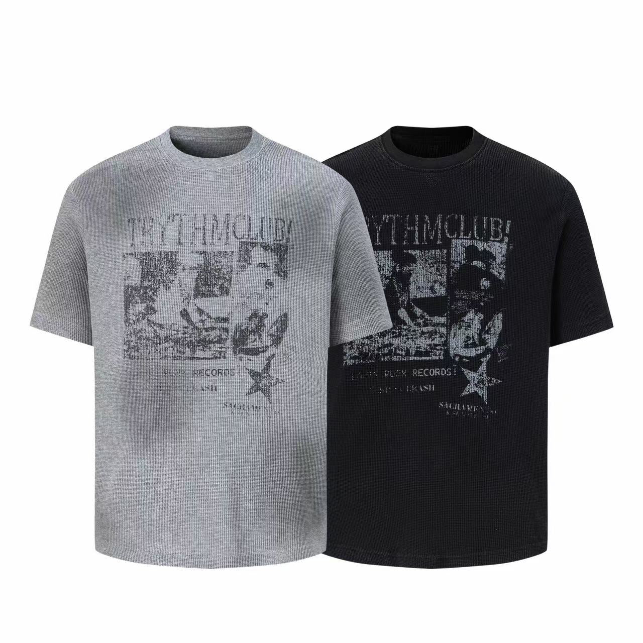 Omirad Vintage Graphic Waffle T-Shirt