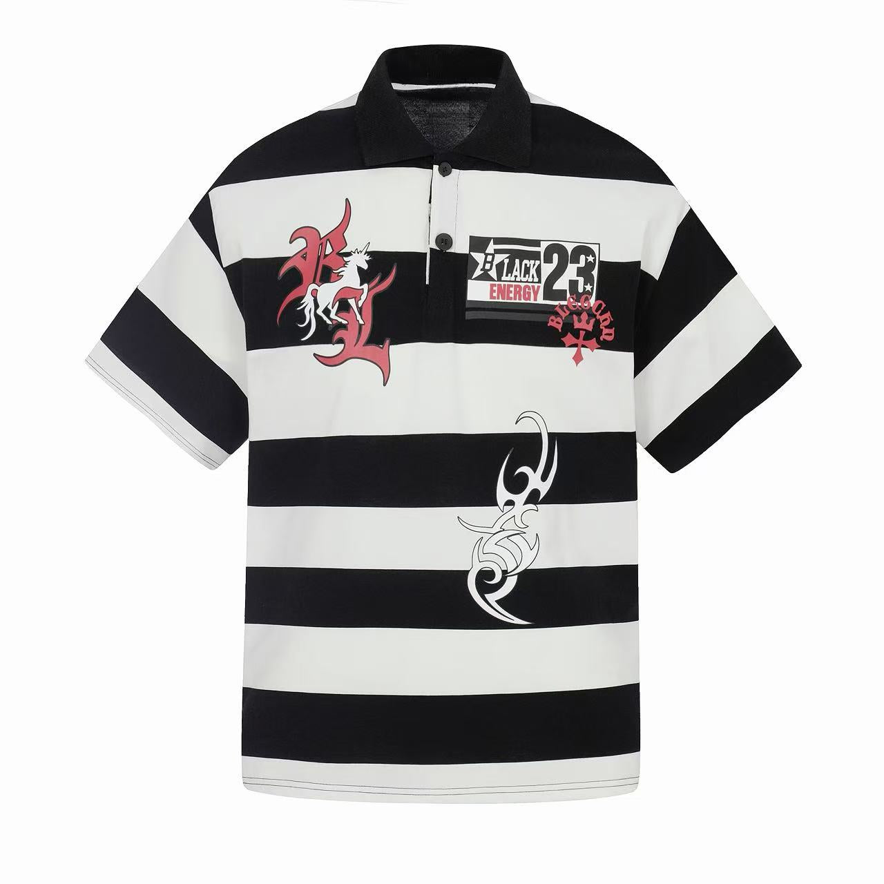 Omirad “Rugby Stripe Graphic Polo”