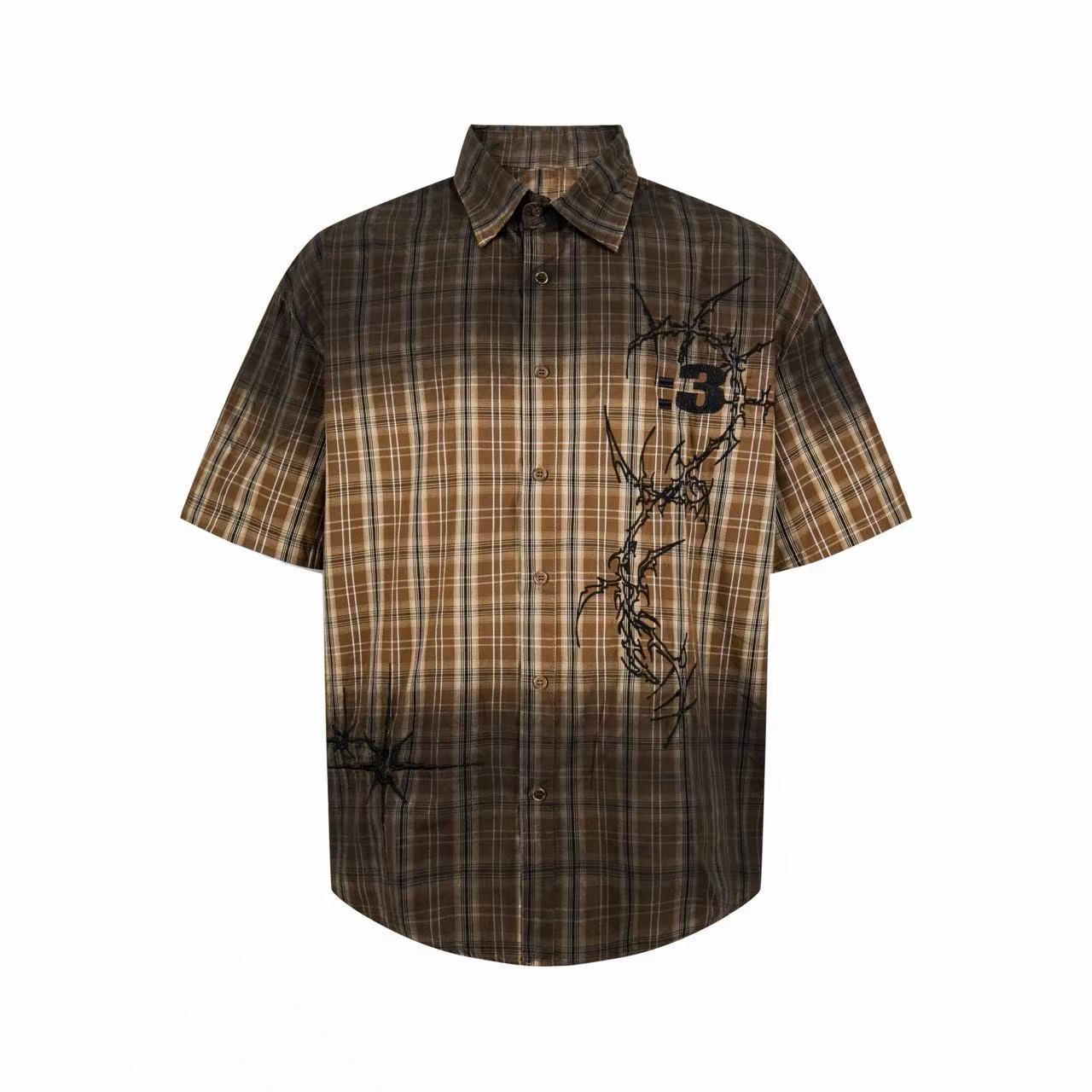 Omirad Vintage Plaid Graphic Shirt