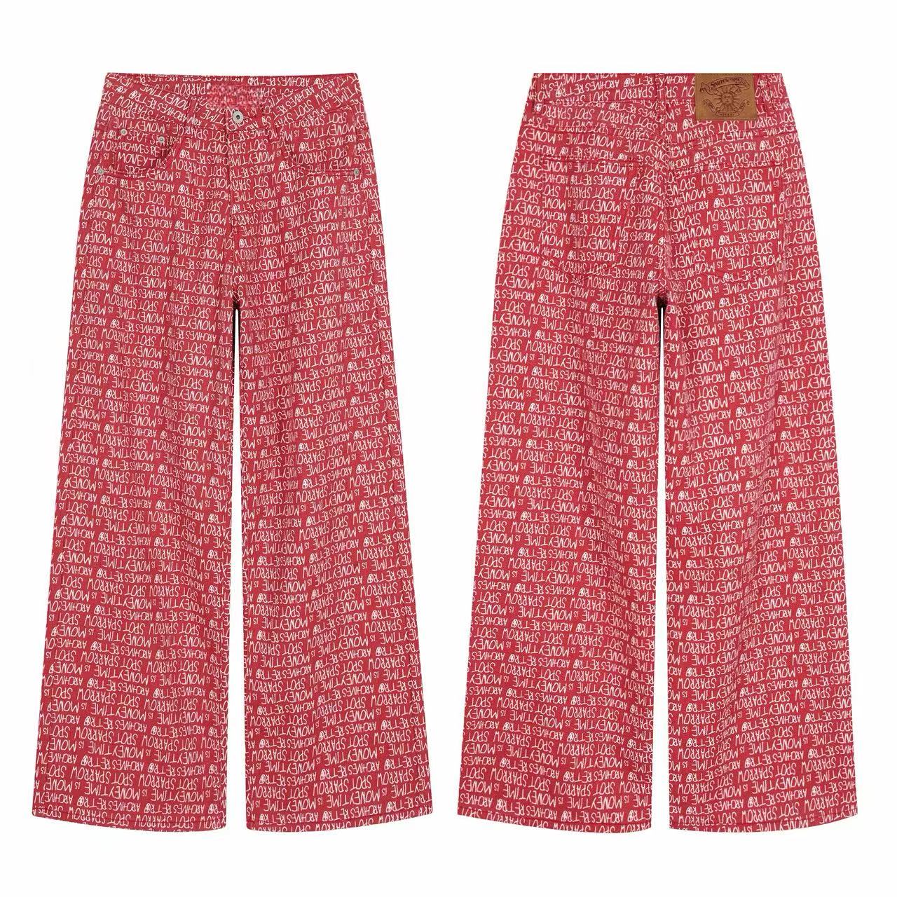 Omirad All-Over Script Print Wide-Leg Pants