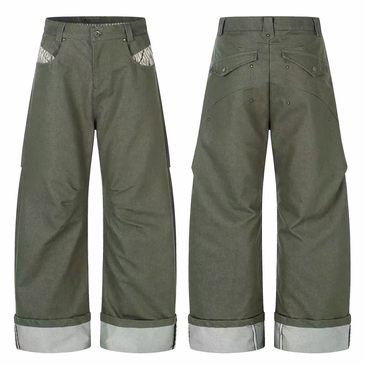 Omirad “Vintage Utility Fold-Hem Pants”
