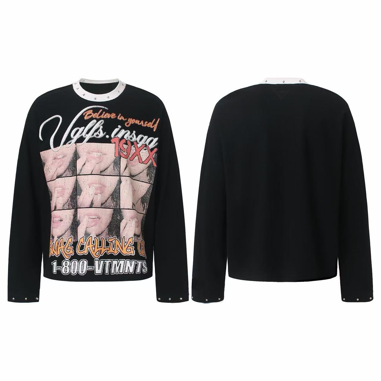 Omirad Vintage Graphic Waffle Long Sleeve