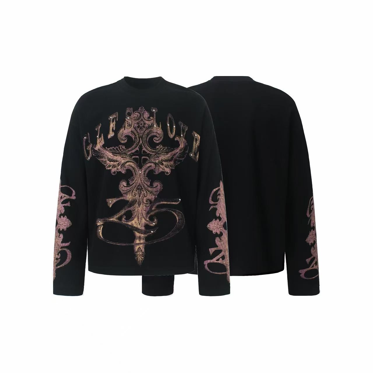 Omirad Gothic Cross Waffle Long Sleeve