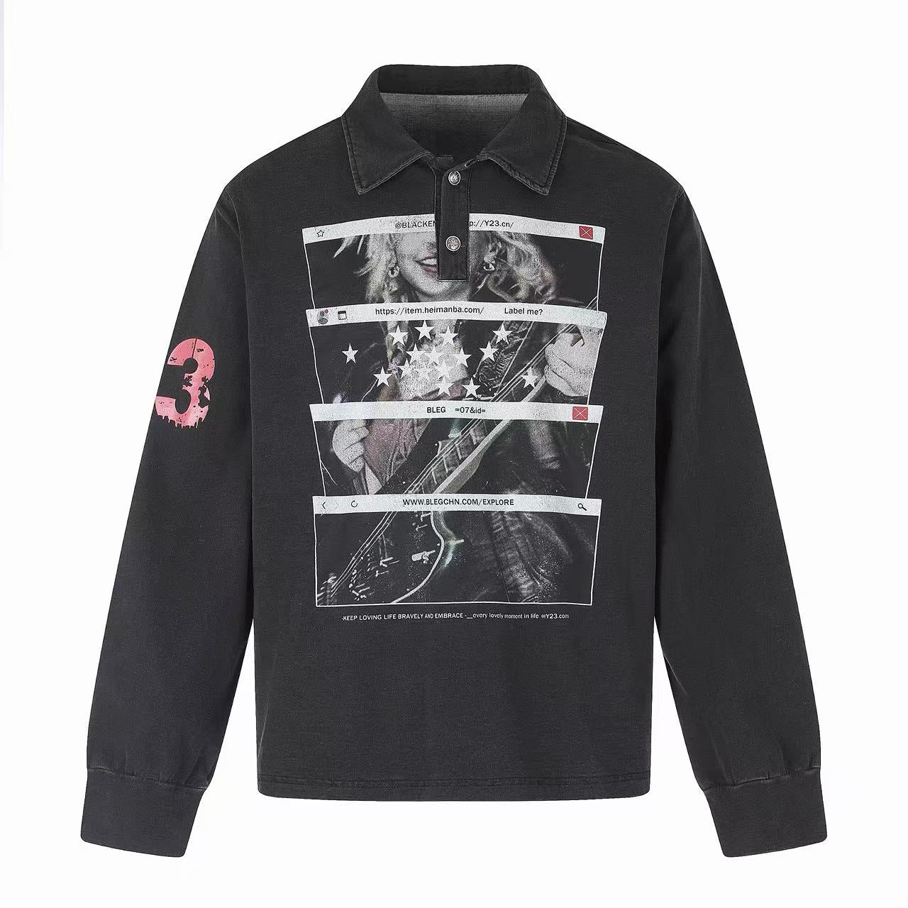 Omirad Vintage Graphic Polo Long Sleeve