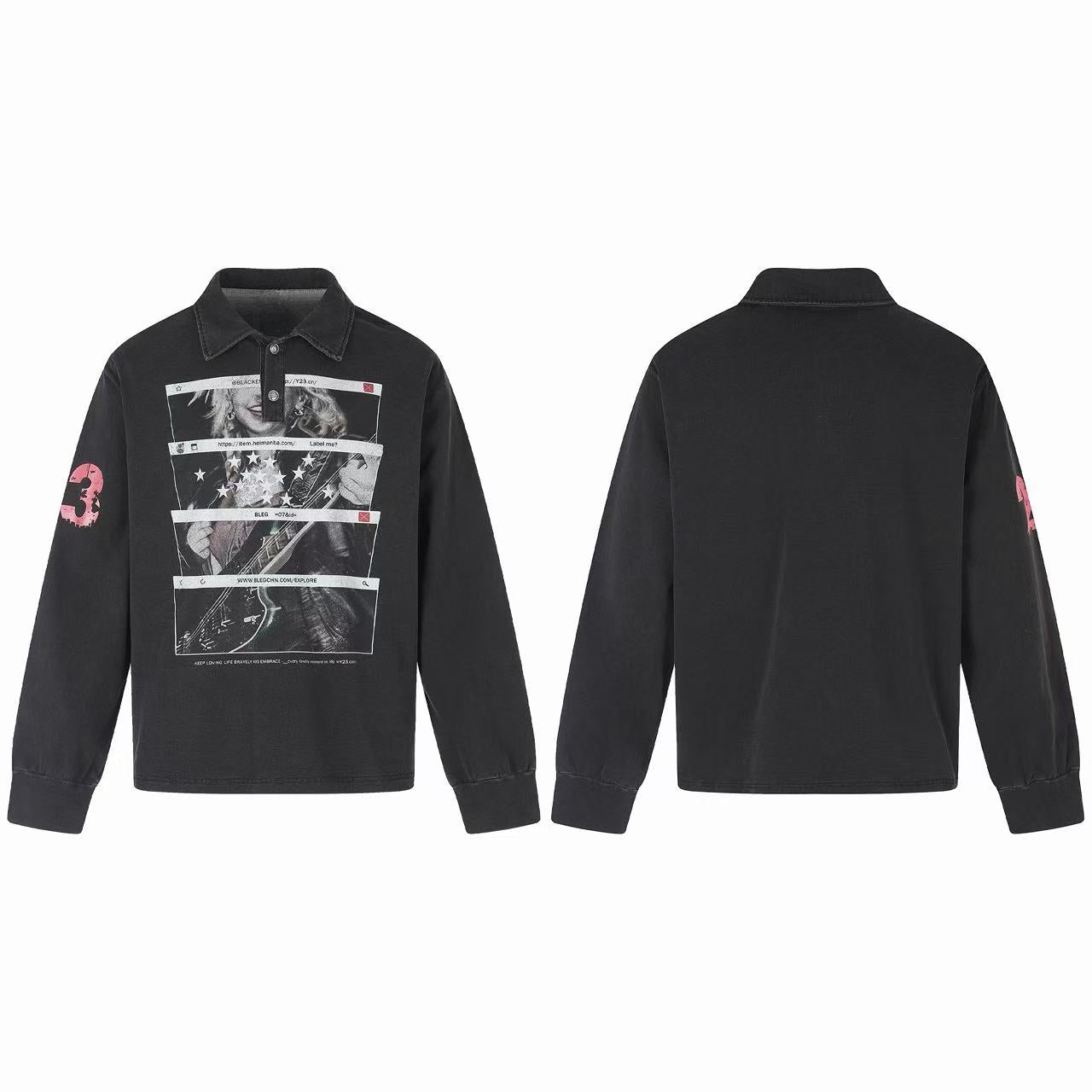 Omirad Vintage Graphic Polo Long Sleeve