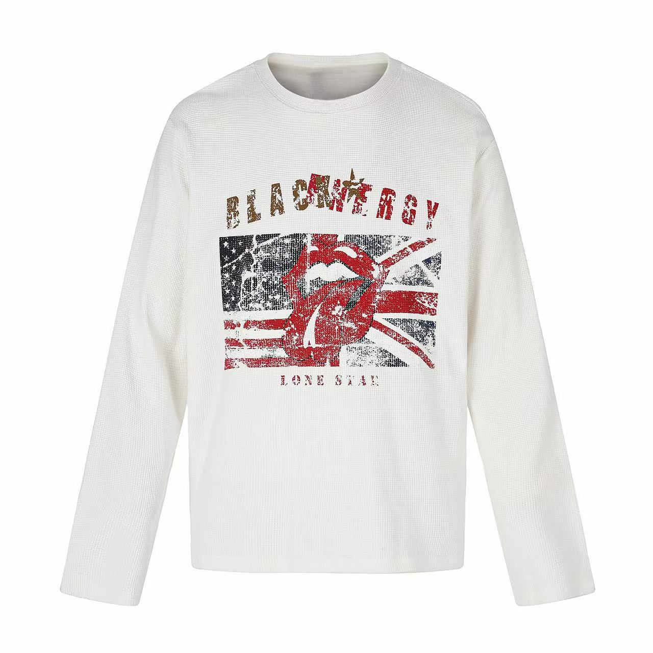 Omirad Vintage Graphic Waffle Long Sleeve Tee