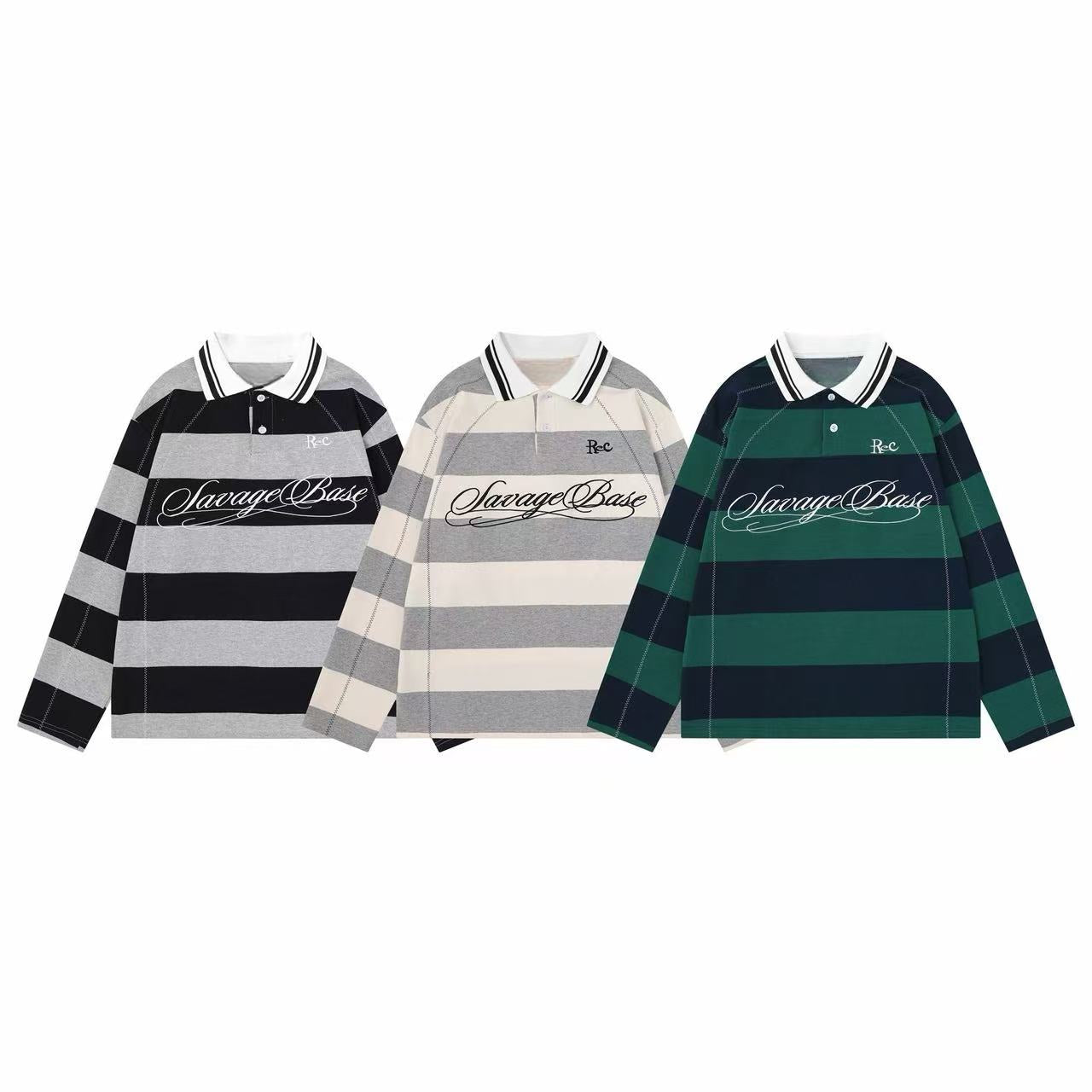 Omirad Striped Rugby Polo