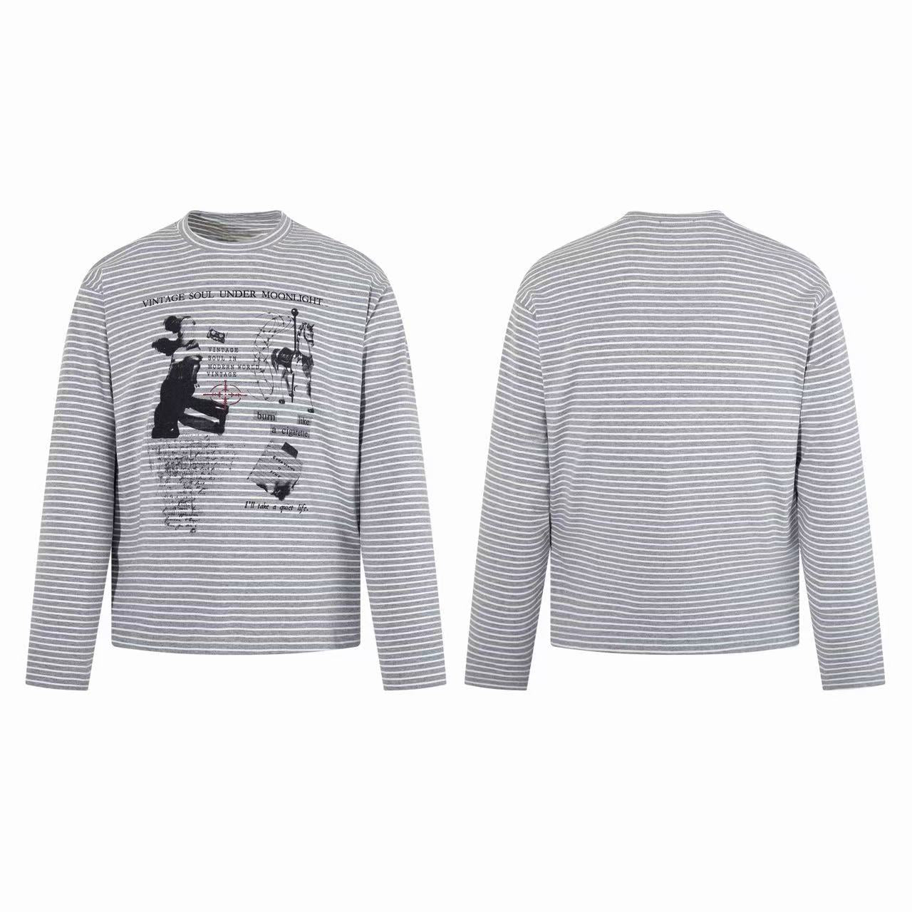 Omirad Striped Graphic Long Sleeve