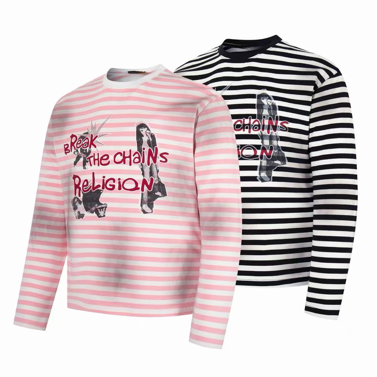 Omirad Striped Graphic Long Sleeve