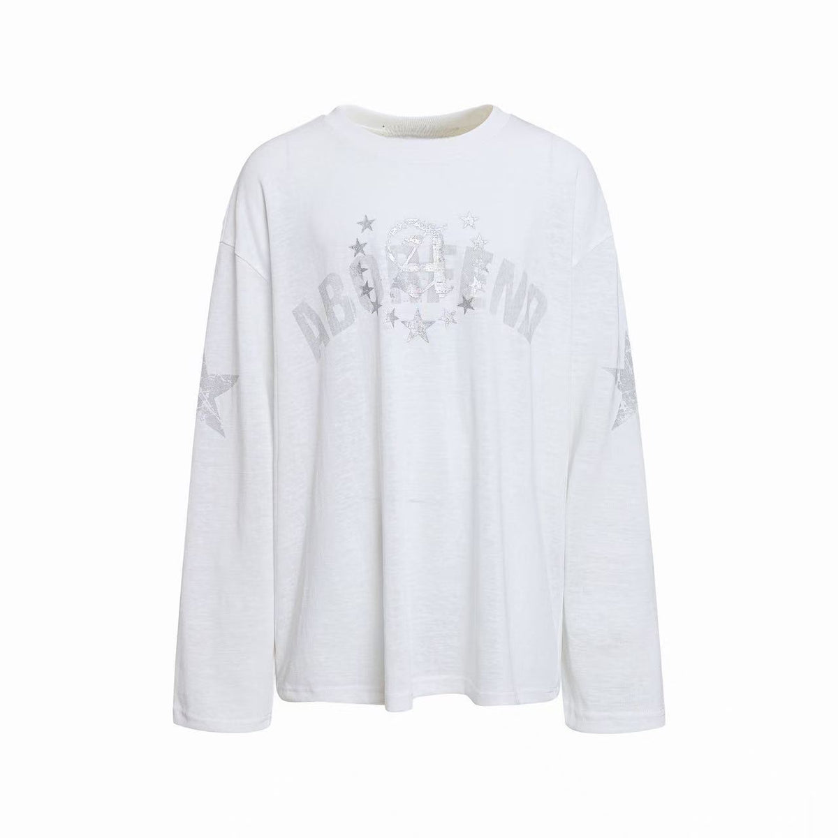 Omirad Distressed Varsity Graphic Long Sleeve Tee