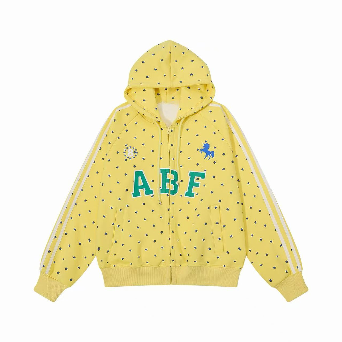 Omirad Star Print Varsity Zip-Up Hoodie