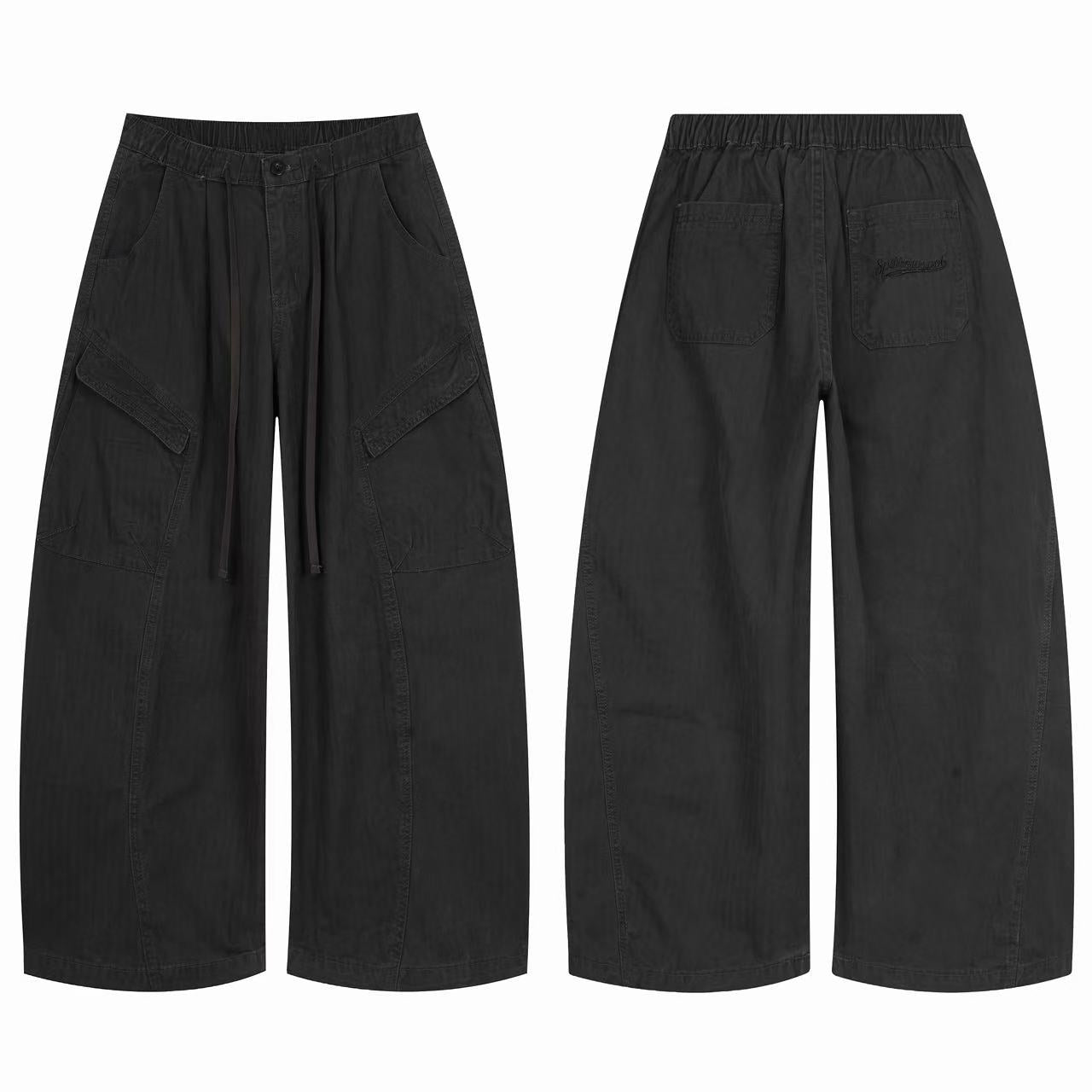 Omirad Washed Utility Wide-Leg Pants