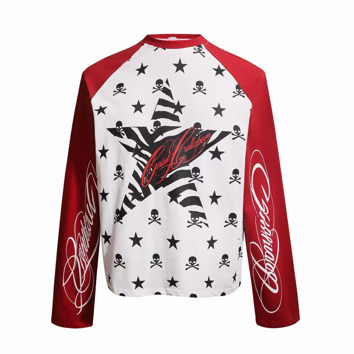 Omirad Skull Star Raglan Long Sleeve Tee