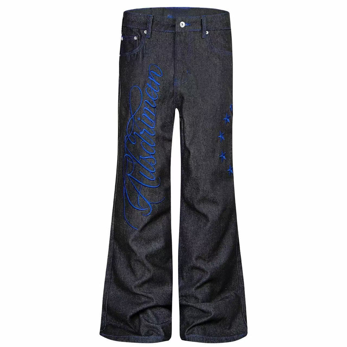Omirad Blue Script Star Wide-Leg Jeans