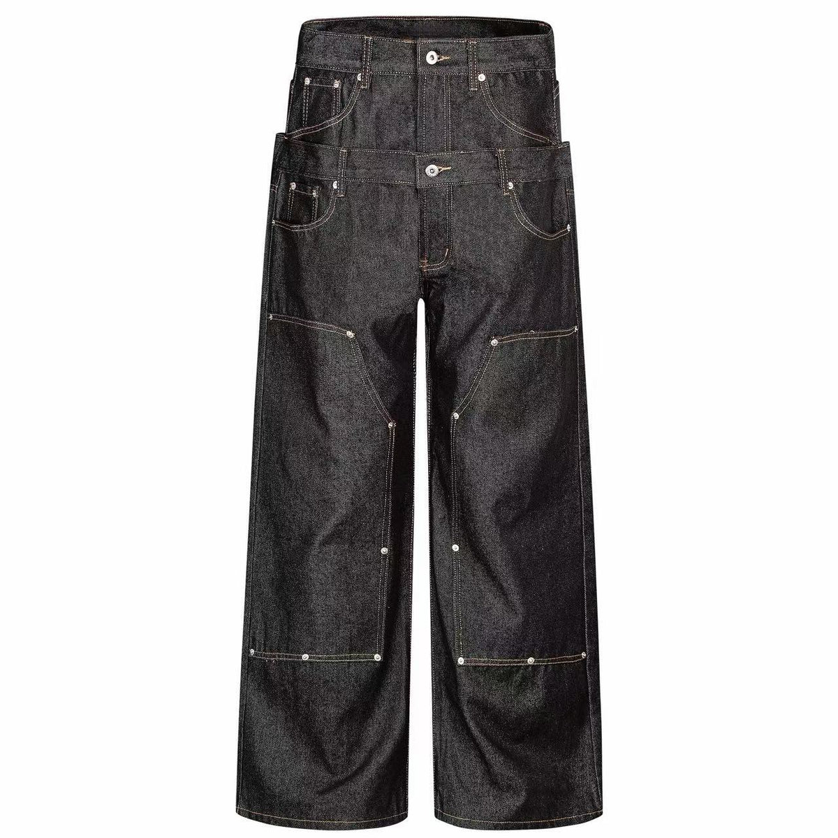 Omirad Double Waist Panel Wide-Leg Jeans