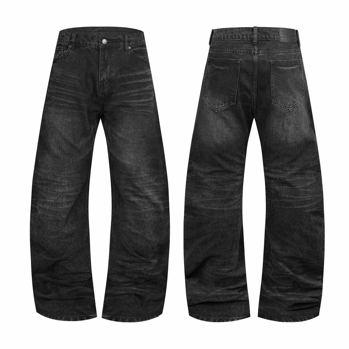 Omirad Washed Black Baggy Jeans