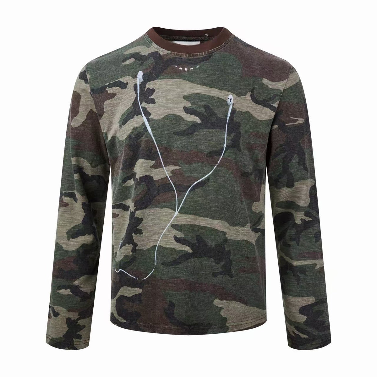 Omirad Earphone Graphic Camo Long Sleeve Tee