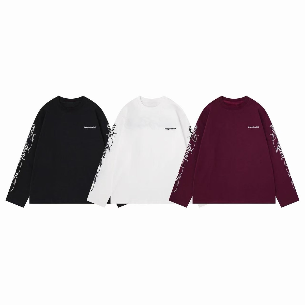 Omirad Script Sleeve Graphic Long Sleeve Tee
