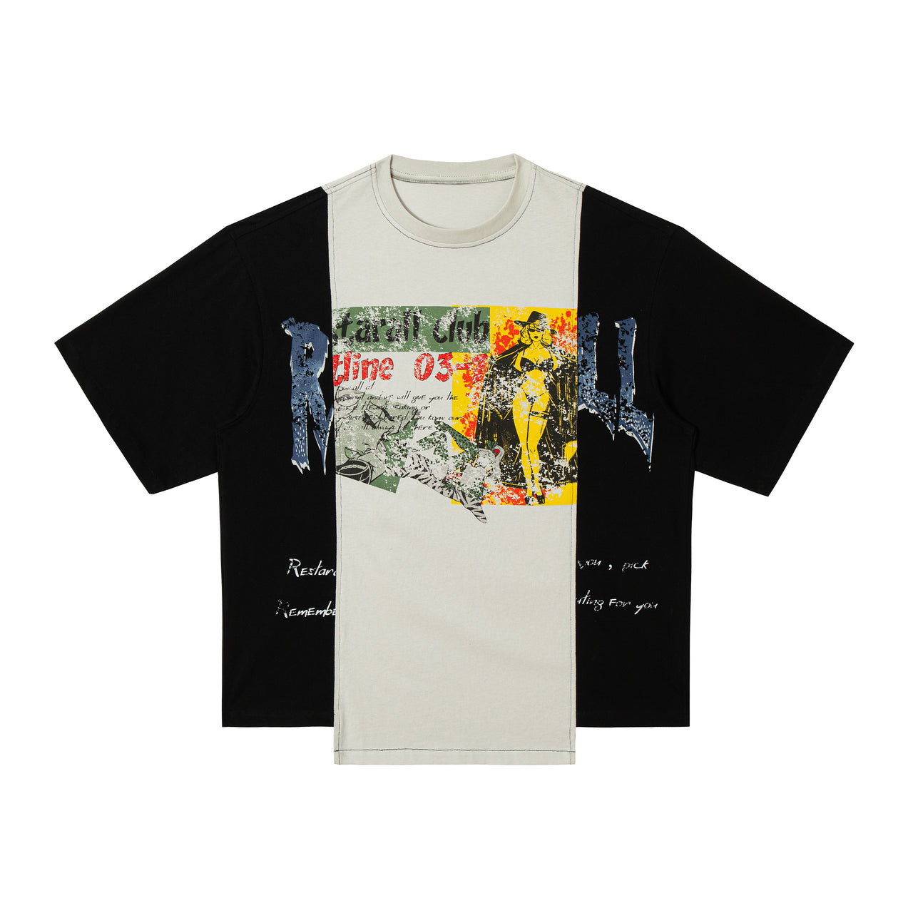 Fragmented Collage Deconstructed Graphic Tee