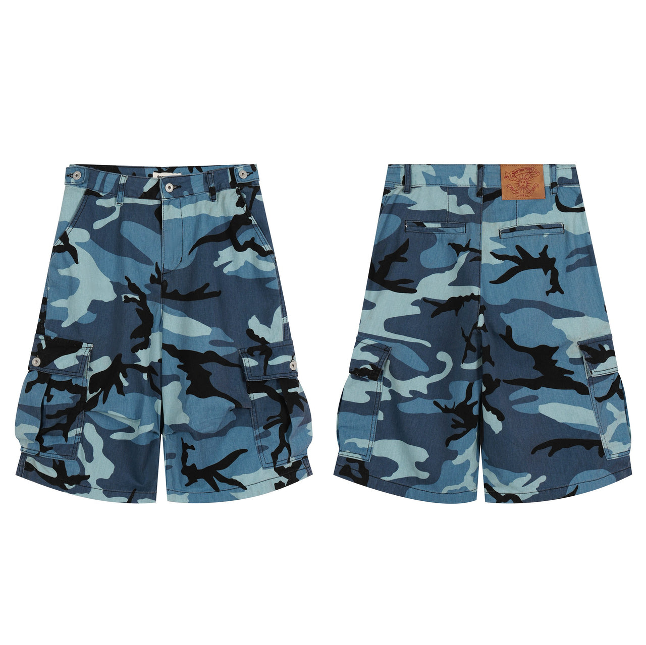Omirad Blue Camo Cargo Shorts