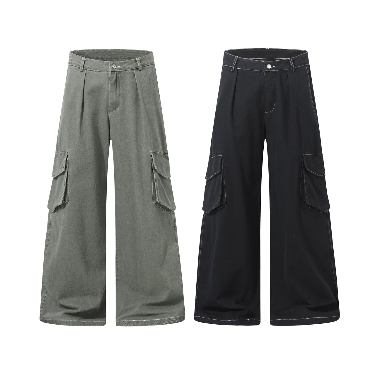 American Vintage Multi-Pocket Wide-Leg Jeans