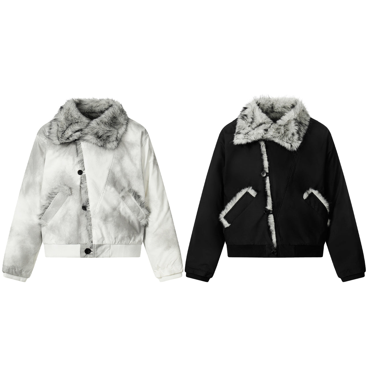 Omirad Faux Fur Panel Short Jacket