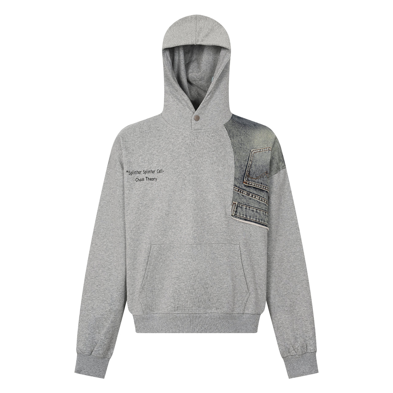 Omirad Denim-Patch Hybrid Hoodie