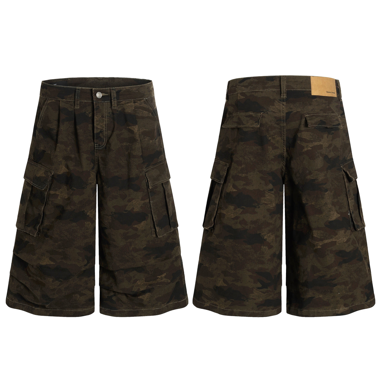 Omirad Wide-Leg Camo Cargo Shorts