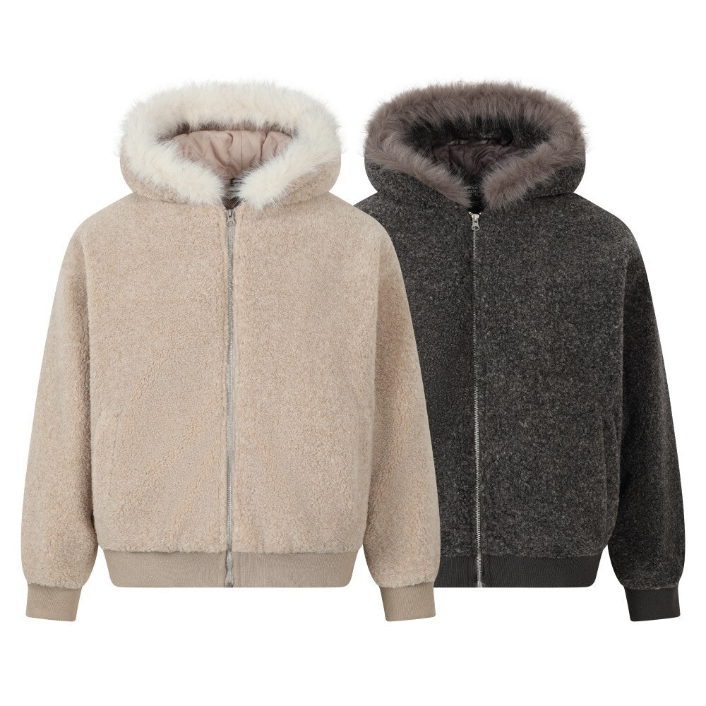 Omirad Faux Shearling Fur Hooded Jacket
