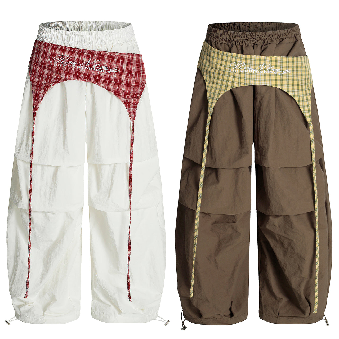 Omirad Layered Patchwork Parachute Pants