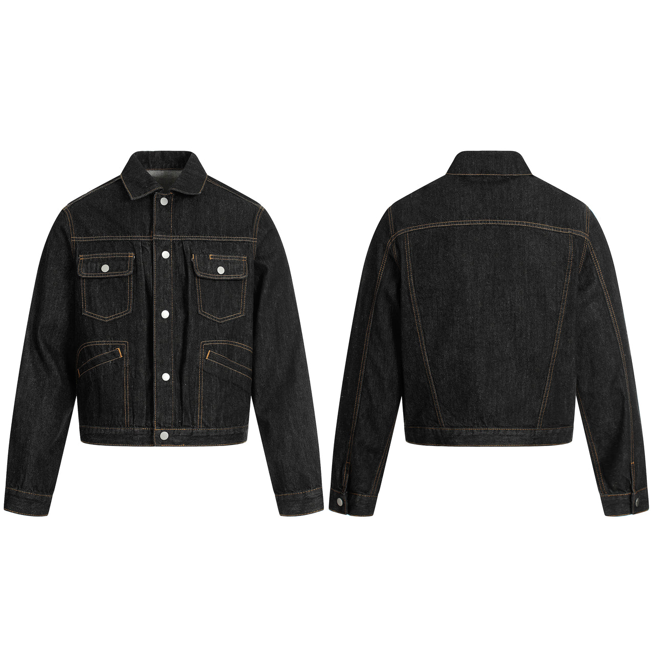 Omirad Raw Black Cropped Denim Jacket