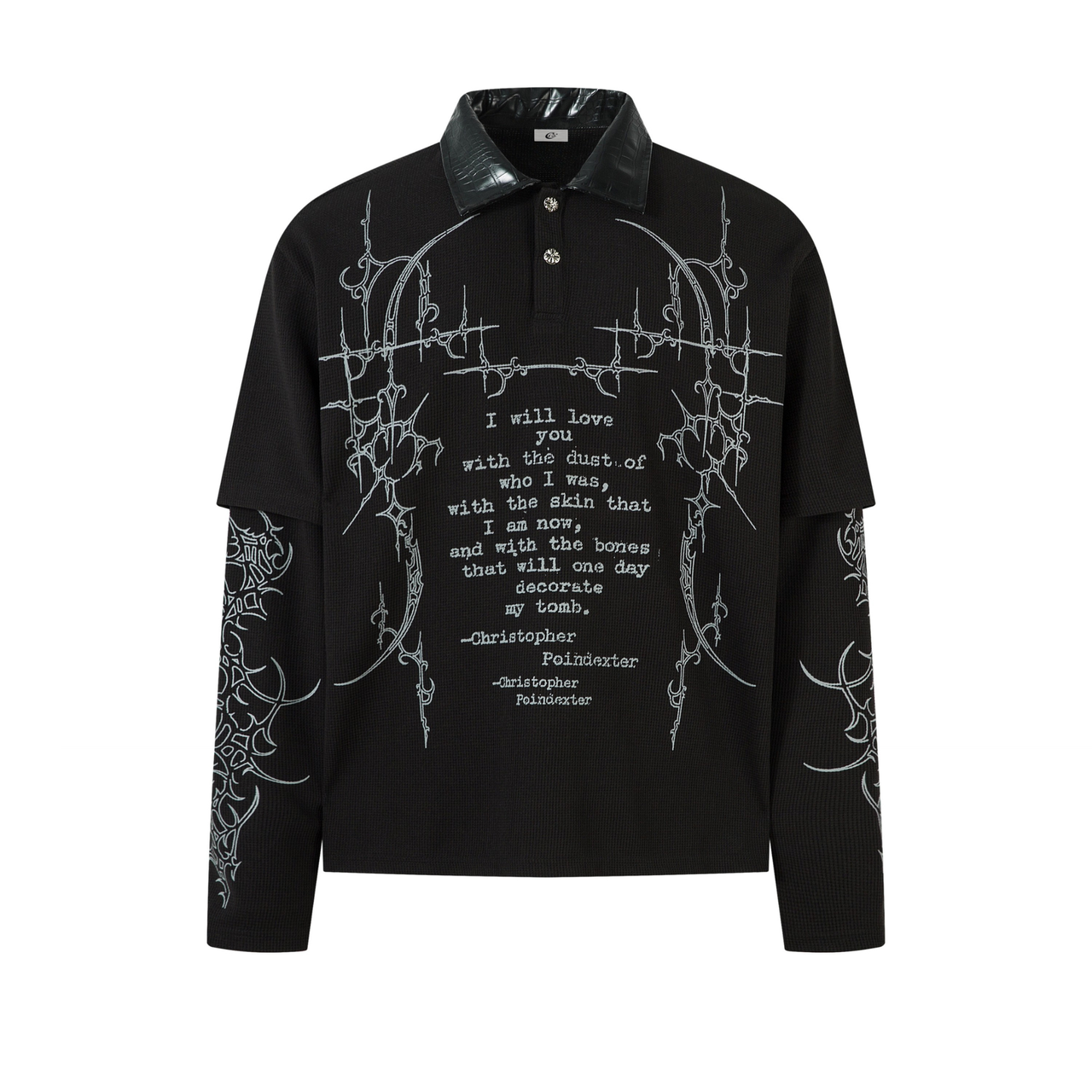 Omirad Barbed Poetry Layered Collar Long Sleeve Polo